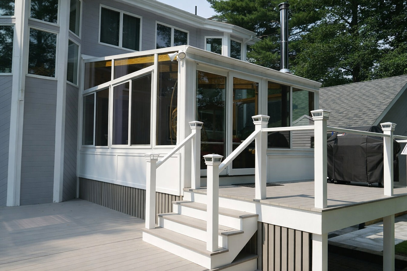 Deck-to-sunroom conversion
